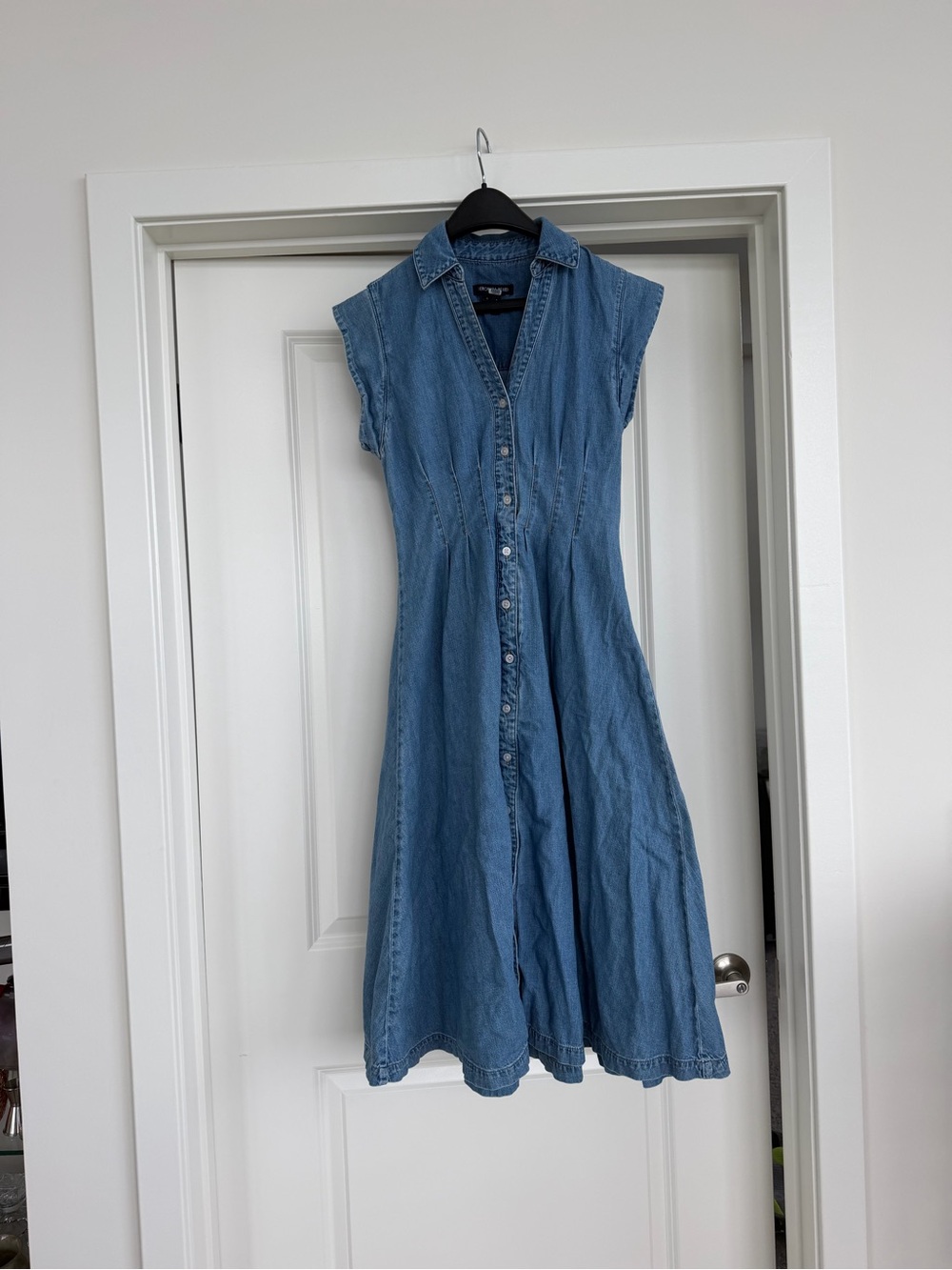 Veronica Beard Sleeveless Denim Midi Dress 0